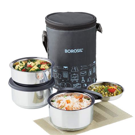 borosil carry fresh stainless steel insulated lunch box|Borosil catalogue.